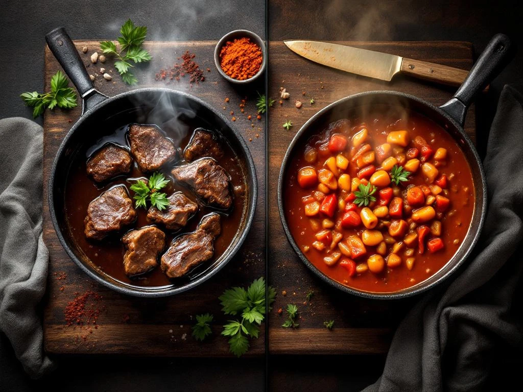Wat is het verschil tussen stoofvlees en goulash?