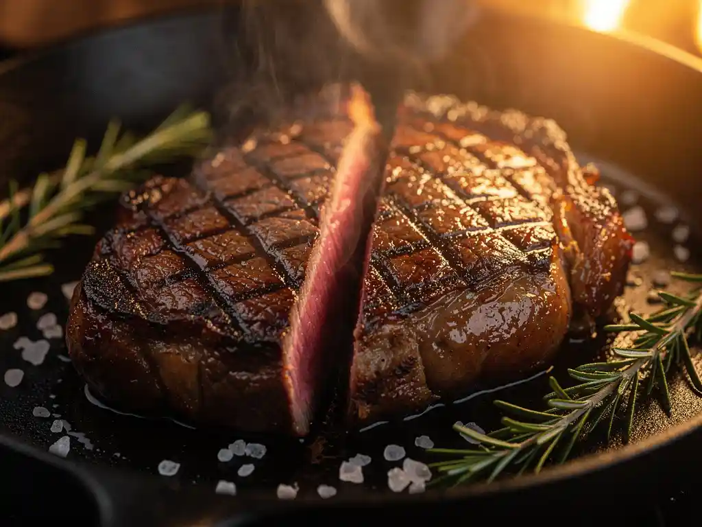 Hoe grill je een rundersteak medium rare?