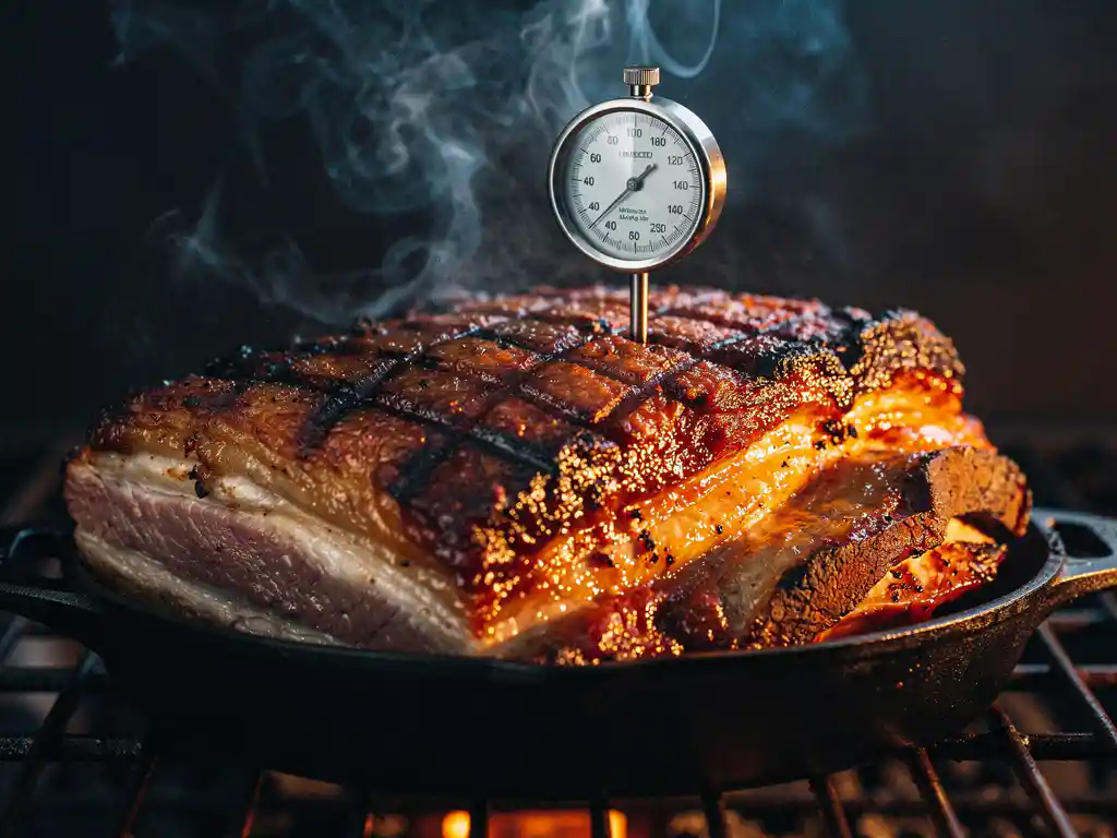 Wat is de ideale kerntemperatuur voor varkensvlees op de barbecue?